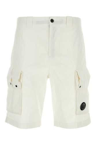 C. P. Company White Stretch Cotton Bermuda Shorts - C.P. Company - Modalova