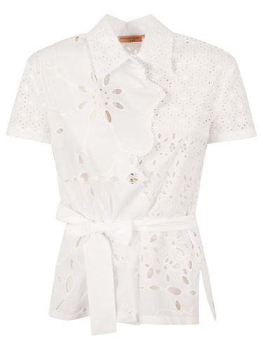 Tie-waist Perforated Shirt - Ermanno Scervino - Modalova