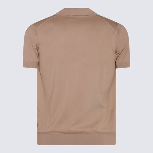 Beige Cotton Polo Shirt - Piacenza Cashmere - Modalova