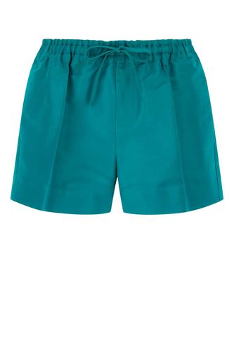 Teal Green Faille Shorts - Valentino Garavani - Modalova