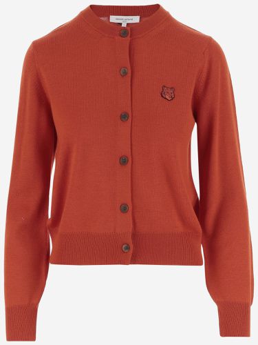 Wool Cardigan With Fox Patch - Maison Kitsuné - Modalova