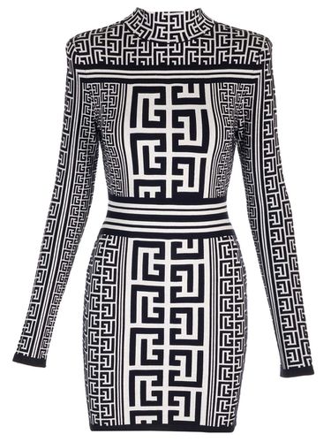Balmain Short Dress With Monogram - Balmain - Modalova