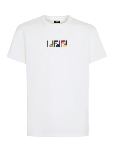 Cotton T-shirt With Embroidery - Fendi - Modalova