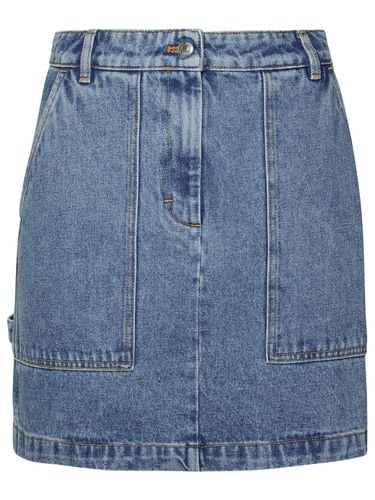 Light Blue Denim Miniskirt - Maison Kitsuné - Modalova
