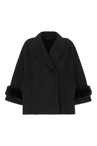 Black Wool Blend Coat - Ermanno Scervino - Modalova