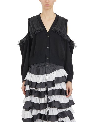 Ruffle-detailed V-neck Cardigan - Comme des Garçons Noir Kei Ninomiya - Modalova