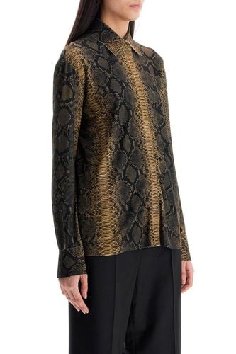 Brown Python Print Long Sleeve Shirt - Norma Kamali - Modalova