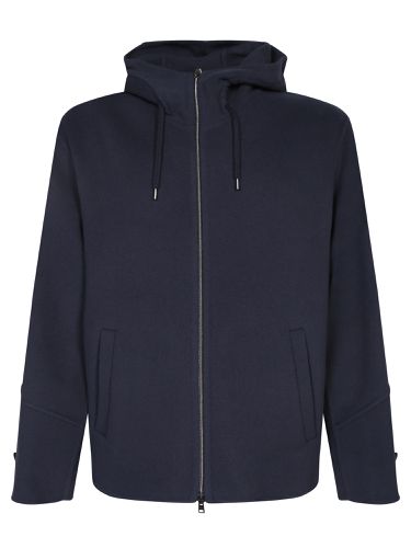 Herno Blue Wool Hooded Jacket - Herno - Modalova