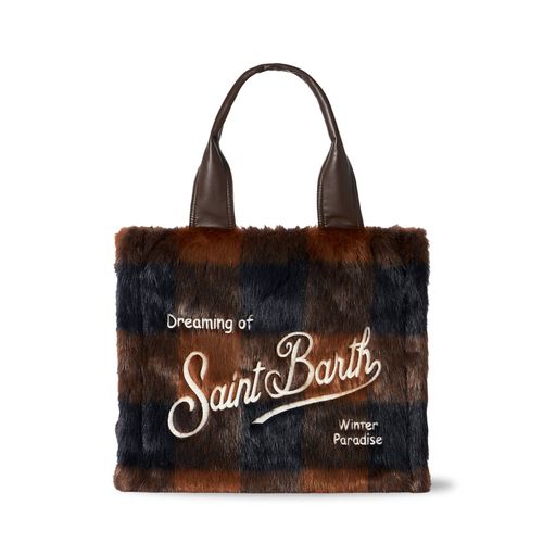Brown Check Furry Flavea Handbag - MC2 Saint Barth - Modalova