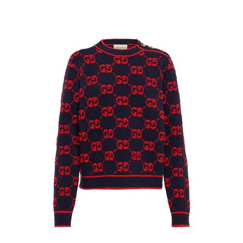 Gg Wool Bouclé Jacquard Sweater - Gucci - Modalova