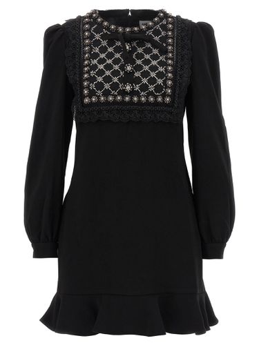 Black Crepe Embellished Dress - self-portrait - Modalova