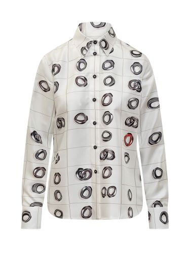 Silk Shirt With Geometric Print - Ferragamo - Modalova