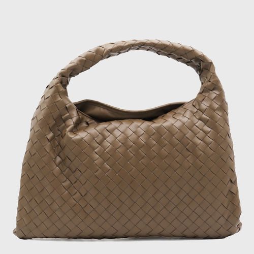 Brown Leather Hop Small Handle Bag - Bottega Veneta - Modalova