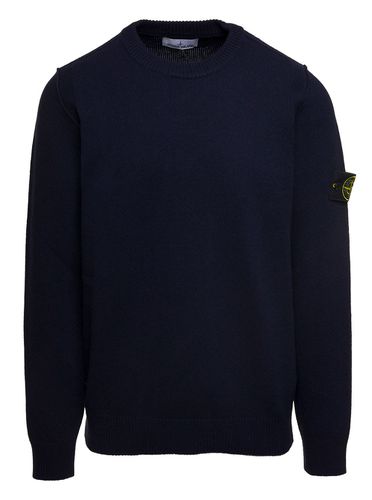 T-shirt With Long Sleeves And Side Logo Patch In Wool Blend Man - Stone Island - Modalova
