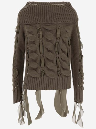 Wool Sweater With Ruffles Blumarine - Blumarine - Modalova