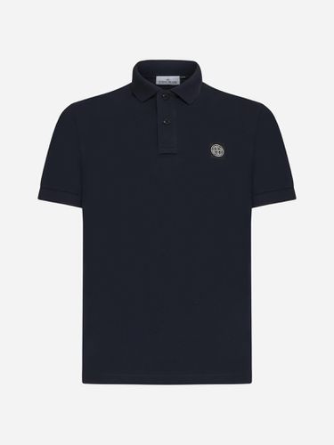 Navy Piqué Slim Fit Polo Shirt - Stone Island - Modalova