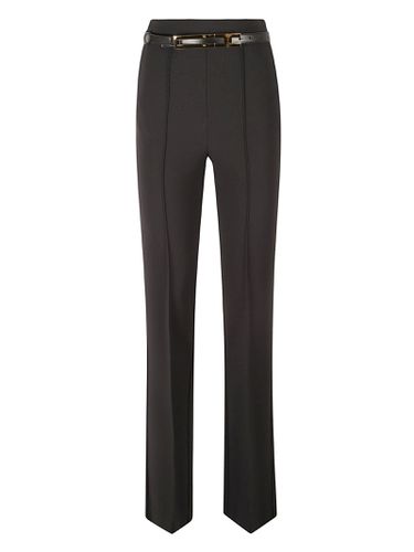 Belted High Waist Trousers - Elisabetta Franchi - Modalova