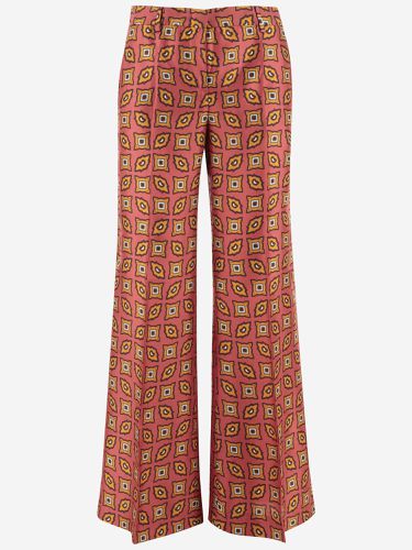 Silk Trousers With Geometric Pattern - Alberto Biani - Modalova