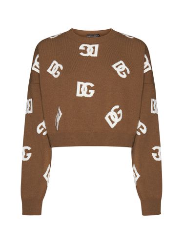 Logo Embroidery Cropped Sweater - Dolce & Gabbana - Modalova