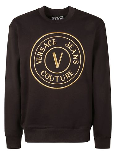 Logo Embroidered Rib Sweatshirt - Versace Jeans Couture - Modalova