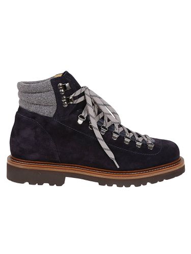 Boot Mountain Shoe In Soft Suede Leather And Virgin Wool Felt Inserts. Closure With Laces - Brunello Cucinelli - Modalova