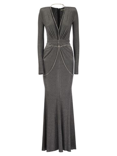 Red Carpet Dress In Lurex Jersey With Body Chain - Elisabetta Franchi - Modalova