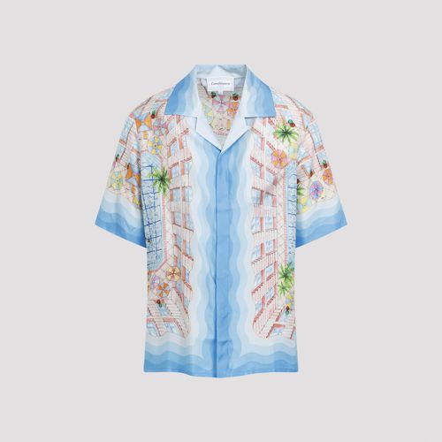 Silk Twill Cuban Collar Shirt - Casablanca - Modalova