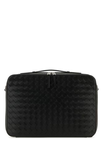 Black Leather Briefcase - Bottega Veneta - Modalova