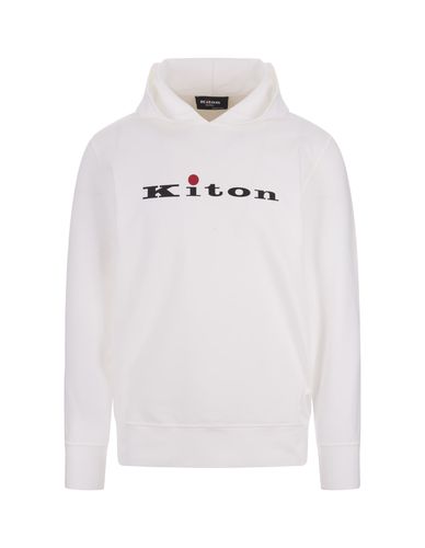 Kiton White Hoodie With Logo - Kiton - Modalova