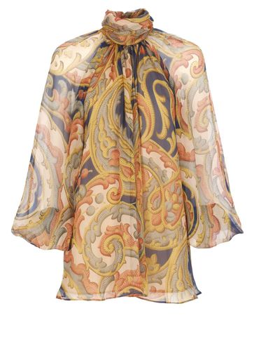 Floral Printed Pleated Turtleneck Top - Etro - Modalova