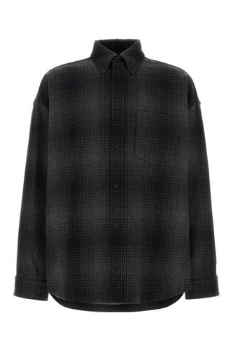 Embroidered Flannel Oversize Shirt - Balenciaga - Modalova