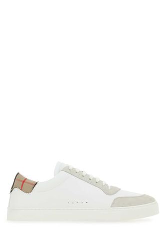 Two-tone Leather And Suede Sneakers - Burberry - Modalova