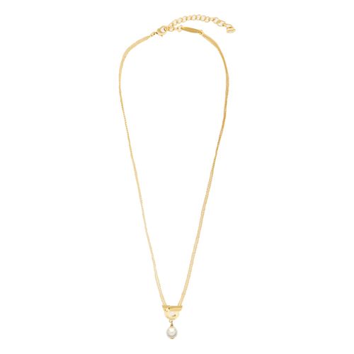 Gancini Pearl And Crystals Necklace - Ferragamo - Modalova