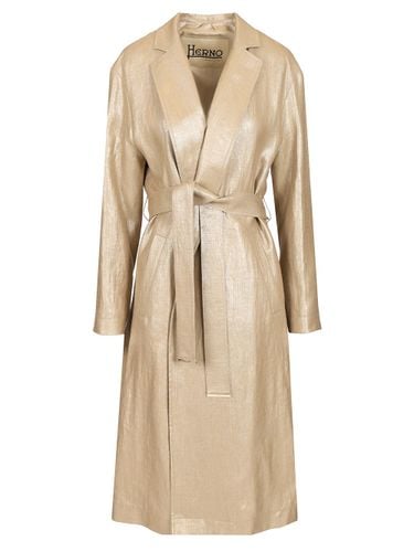 Herno chic Coated Linen Trench Coat - Herno - Modalova