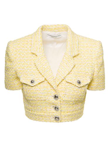 Cropped Jacket With Pockets And Silver Buttons In Tweed Lurex Woman - Alessandra Rich - Modalova