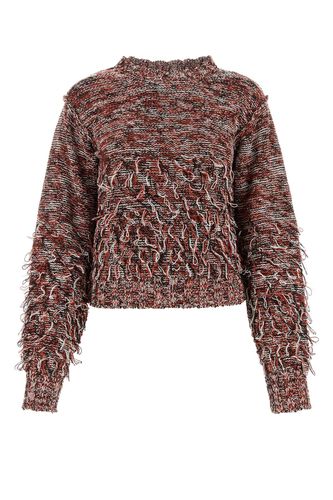 Embroidered Cotton Blend Sweater - Durazzi Milano - Modalova