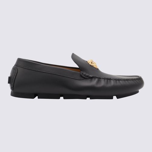 Leather Medusa Loafers - Versace - Modalova