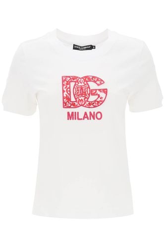 T-shirt With Dg Patch - Dolce & Gabbana - Modalova