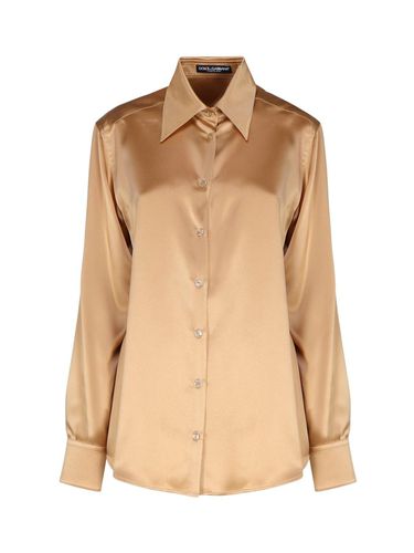 Buttoned Satin Shirt - Dolce & Gabbana - Modalova