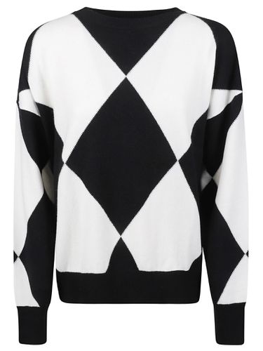 Diamond Patterned Ribbed Sweater - Lorena Antoniazzi - Modalova