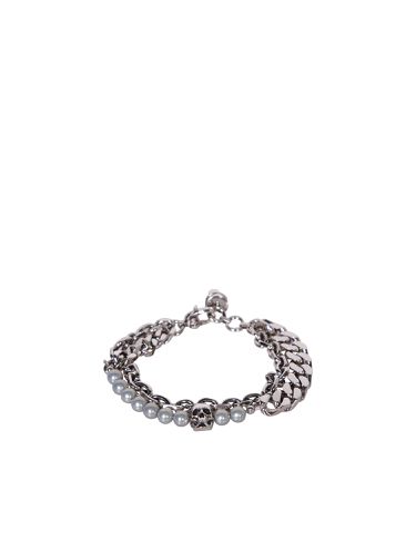 Skull Silver Bracelet - Alexander McQueen - Modalova