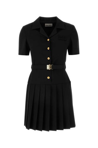 Miu Miu Black Stretch Wool Dress - Miu Miu - Modalova