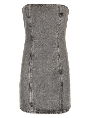 Denim Grey Mini Dress With Rhinestones - Rotate by Birger Christensen - Modalova