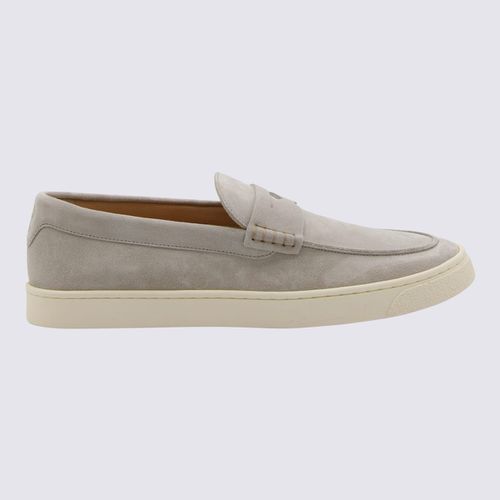 Grey Leather Loafers - Brunello Cucinelli - Modalova