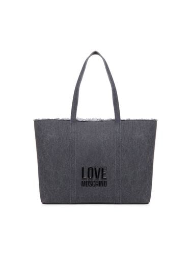 Denim Icon Cotton Shopper Bag - Love Moschino - Modalova