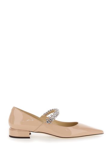 Beige Sabot With Rhinestone And Low Heel In Patent Leather Woman - Jimmy Choo - Modalova