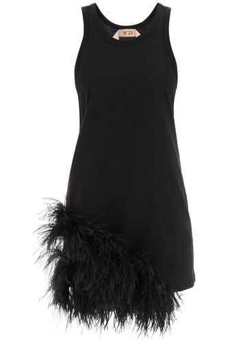Jersey Mini Dress With Feathers - N.21 - Modalova
