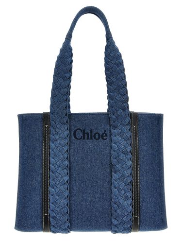 Chloé Small woody Denim Tote Bag - Chloé - Modalova