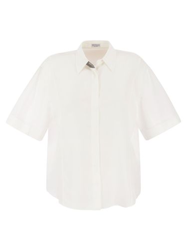Silk Crepe De Chine Shirt With Precious Buttonhole - Brunello Cucinelli - Modalova