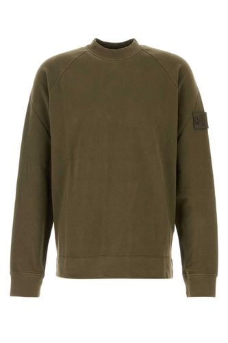 Army Green Stretch Cotton Sweatshirt - Stone Island - Modalova